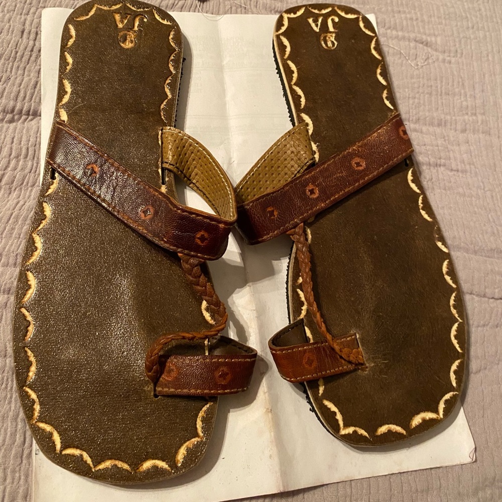 Hand Made Jamaican flat leather Sandals